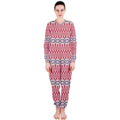 Christmas Pattern Vintage Onepiece Jumpsuit (ladies)  by Nexatart