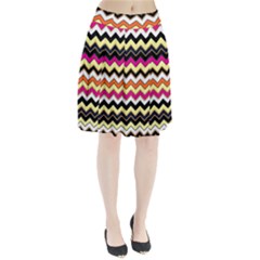 Colorful Chevron Pattern Stripes Pleated Skirt by Nexatart