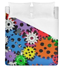 Colorful Toothed Wheels Duvet Cover (queen Size) by Nexatart