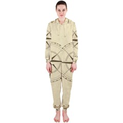 Compass Vintage South West East Hooded Jumpsuit (ladies)  by Nexatart