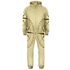 Compass Vintage South West East Hooded Jumpsuit (men)  by Nexatart