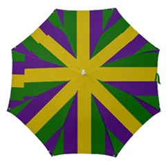 Mardi Gras Striped Pattern Straight Umbrellas by dflcprints