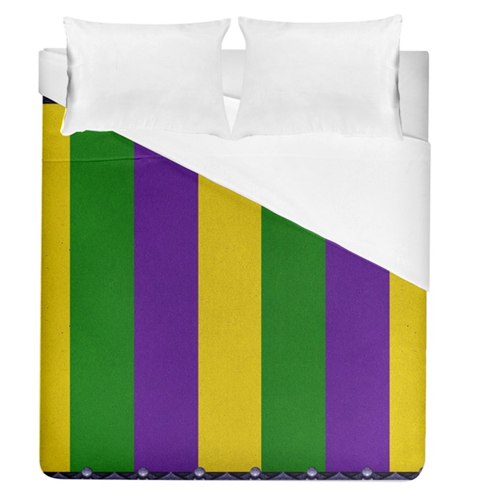 Mardi Gras Striped Pattern Duvet Cover (Queen Size)