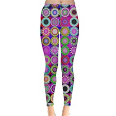 Design Circles Circular Background Leggings  by Nexatart