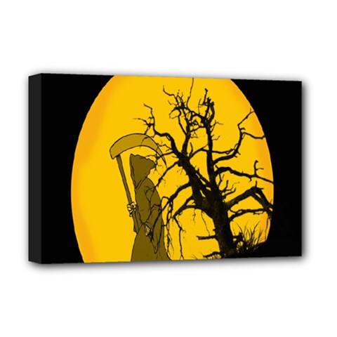 Death Haloween Background Card Deluxe Canvas 18  X 12   by Nexatart