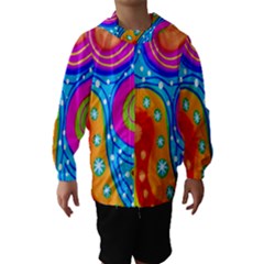 Doodle Pattern Hooded Wind Breaker (kids) by Nexatart