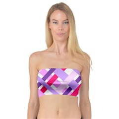 Diagonal Gingham Geometric Bandeau Top by Nexatart