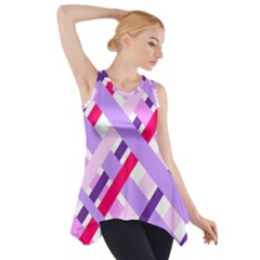 Diagonal Gingham Geometric Side Drop Tank Tunic by Nexatart