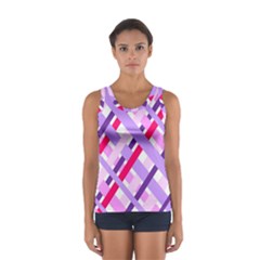 Diagonal Gingham Geometric Women s Sport Tank Top  by Nexatart