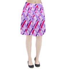 Diagonal Gingham Geometric Pleated Skirt by Nexatart