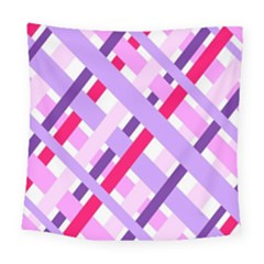 Diagonal Gingham Geometric Square Tapestry (large) by Nexatart