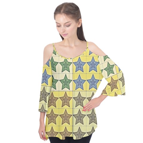 Pattern With A Stars Flutter Tees by Nexatart