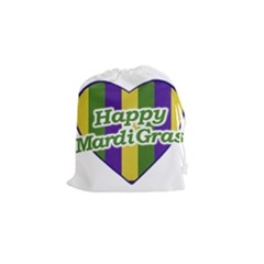 Happy Mardi Gras Logo Drawstring Pouches (small)  by dflcprints