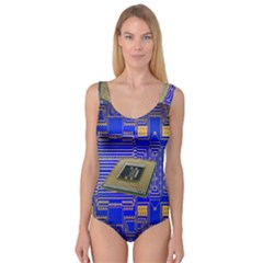 Processor Cpu Board Circuits Princess Tank Leotard  by Nexatart