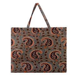 Persian Silk Brocade Zipper Large Tote Bag by Nexatart