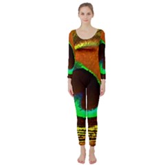 Peacock Feather Eye Long Sleeve Catsuit by Nexatart