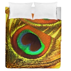 Peacock Feather Eye Duvet Cover Double Side (queen Size) by Nexatart