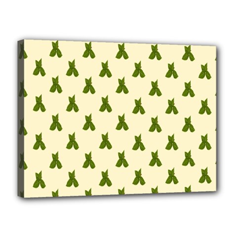 Leaf Pattern Green Wallpaper Tea Canvas 16  X 12  by Nexatart