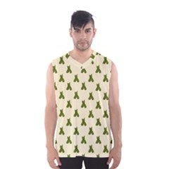 Leaf Pattern Green Wallpaper Tea Men s Basketball Tank Top by Nexatart