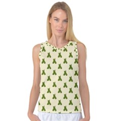 Leaf Pattern Green Wallpaper Tea Women s Basketball Tank Top by Nexatart