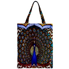 The Peacock Pattern Zipper Classic Tote Bag by Nexatart