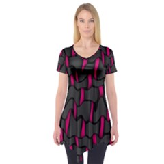 Weave And Knit Pattern Seamless Background Short Sleeve Tunic  by Nexatart