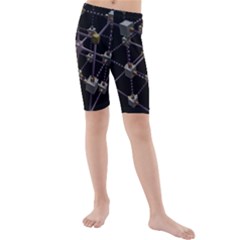 Grid Construction Structure Metal Kids  Mid Length Swim Shorts by Nexatart