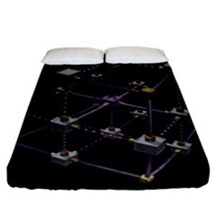 Grid Construction Structure Metal Fitted Sheet (california King Size) by Nexatart