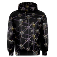 Grid Construction Structure Metal Men s Zipper Hoodie by Nexatart