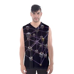 Grid Construction Structure Metal Men s Basketball Tank Top by Nexatart