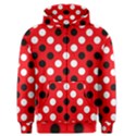 Red & Black Polka Dot Pattern Men s Zipper Hoodie View1