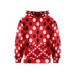 Red & Black Polka Dot Pattern Kids  Zipper Hoodie by Nexatart