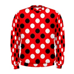 Red & Black Polka Dot Pattern Men s Sweatshirt by Nexatart