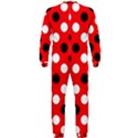 Red & Black Polka Dot Pattern OnePiece Jumpsuit (Men)  View2