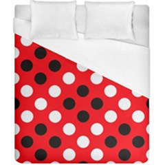 Red & Black Polka Dot Pattern Duvet Cover (california King Size) by Nexatart