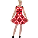 Red & Black Polka Dot Pattern Velvet Skater Dress View2