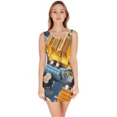 Technology Computer Chips Gigabyte Sleeveless Bodycon Dress by Nexatart