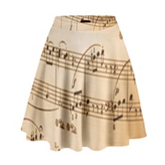 Music Notes Background High Waist Skirt