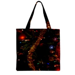 Night Xmas Decorations Lights  Zipper Grocery Tote Bag by Nexatart