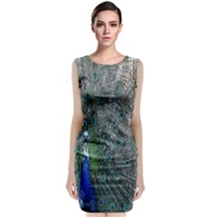 Peacock Four Spot Feather Bird Classic Sleeveless Midi Dress by Nexatart