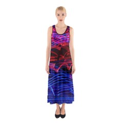 Lights Abstract Curves Long Exposure Sleeveless Maxi Dress by Nexatart