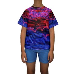 Lights Abstract Curves Long Exposure Kids  Short Sleeve Swimwear by Nexatart