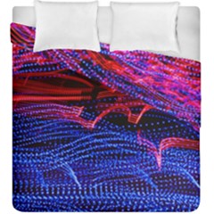 Lights Abstract Curves Long Exposure Duvet Cover Double Side (king Size) by Nexatart