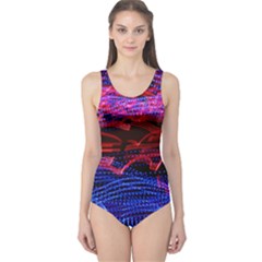 Lights Abstract Curves Long Exposure One Piece Swimsuit by Nexatart