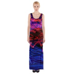 Lights Abstract Curves Long Exposure Maxi Thigh Split Dress by Nexatart