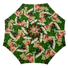 Floral Collage Straight Umbrellas by Nexatart