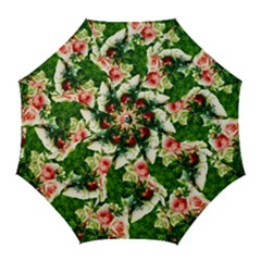 Floral Collage Golf Umbrellas by Nexatart