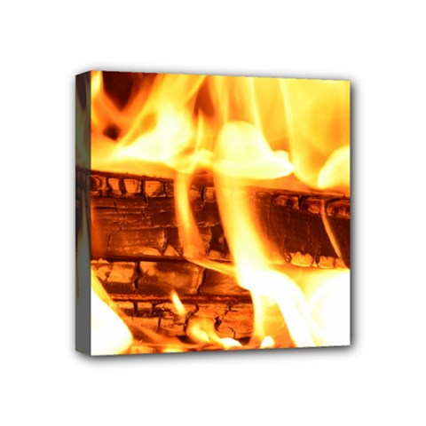 Fire Flame Wood Fire Brand Mini Canvas 4  X 4  by Nexatart