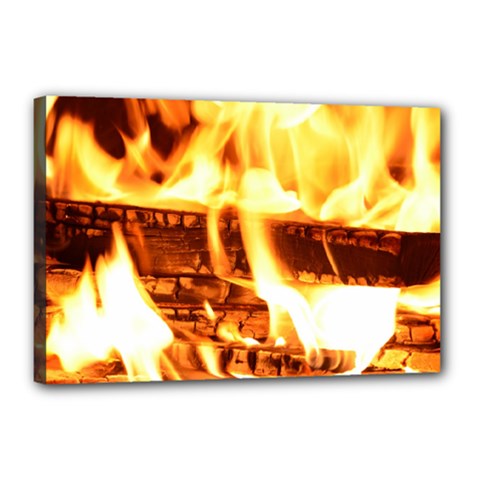 Fire Flame Wood Fire Brand Canvas 18  X 12  by Nexatart