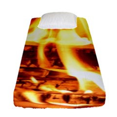 Fire Flame Wood Fire Brand Fitted Sheet (single Size) by Nexatart